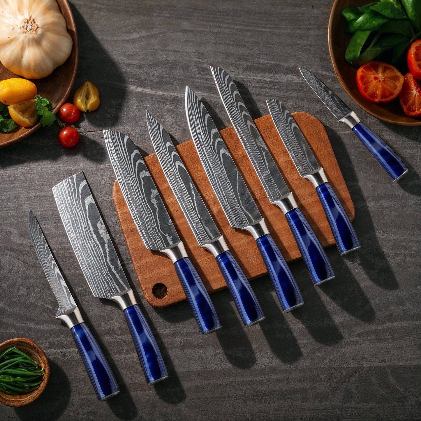 Royaleva 8-Piece Chef Knife Set - High-Carbon Steel, Ergonomic Pakkawood Handles 4