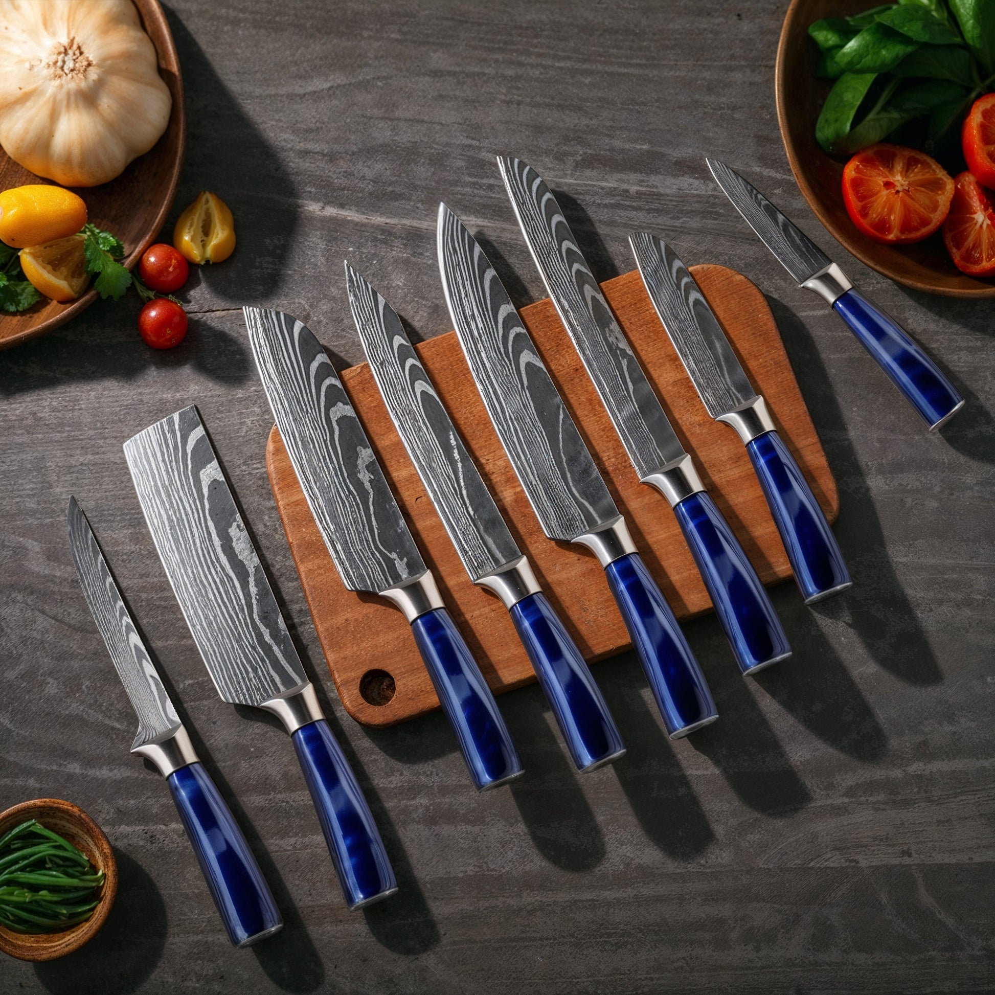 Royaleva 8-Piece Chef Knife Set - High-Carbon Steel, Ergonomic Pakkawood Handles 4