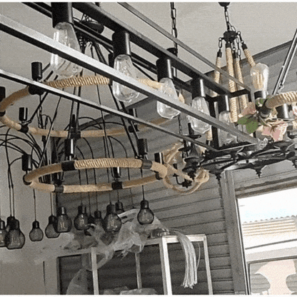 Royaleva Antique Industrial Retro Wood LED Ceiling Light