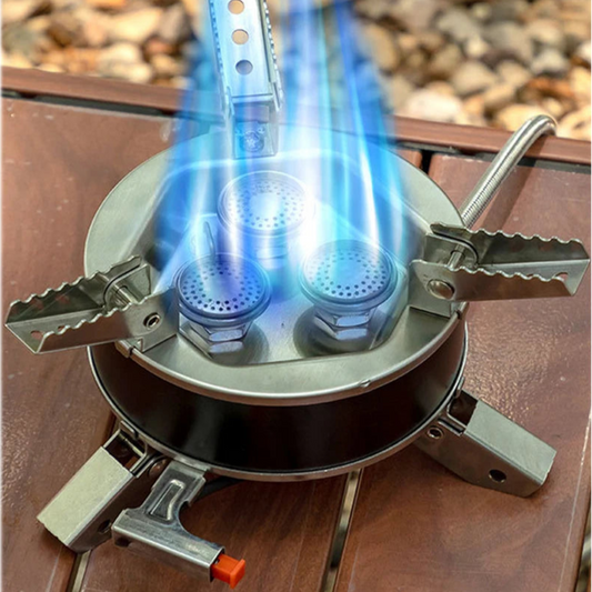 Royaleva Portable Camping Gas Stove – High-Powered Foldable Outdoor Burner with 3, 5, or 7 Burners for Hiking & Picnics