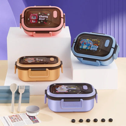 Royallure 1200ML Double Layer Bento Lunch Box with Compartments and Utensils 0