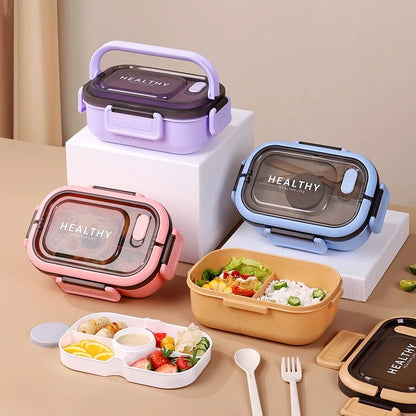 Royallure 1200ML Double Layer Bento Lunch Box with Compartments and Utensils 1