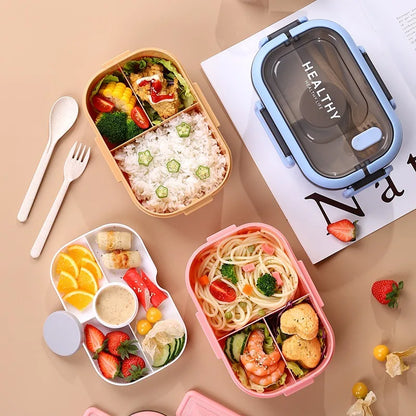 Royallure 1200ML Double Layer Bento Lunch Box with Compartments and Utensils 3