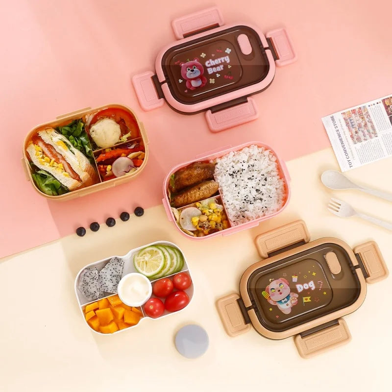 Royallure 1200ML Double Layer Bento Lunch Box with Compartments and Utensils 4