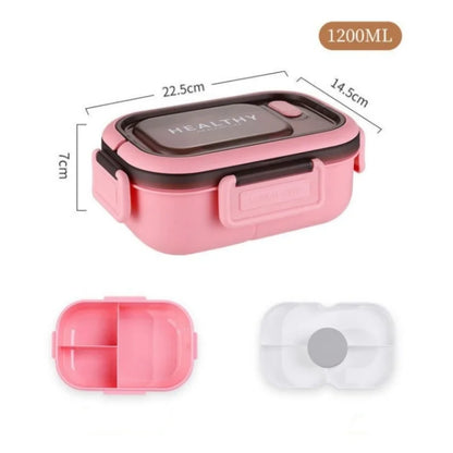 Royallure 1200ML Double Layer Bento Lunch Box with Compartments and Utensils 5