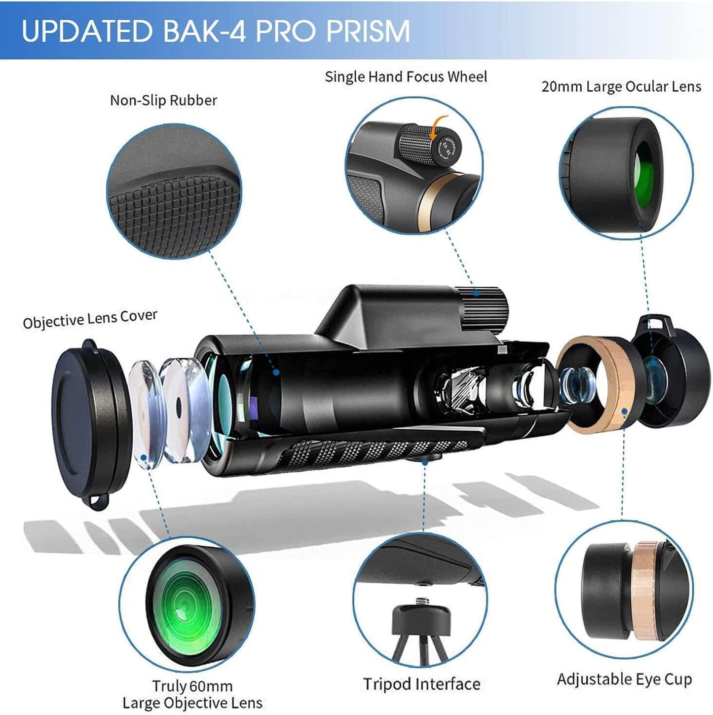 Royallure 12x Magnification Monocular Telescope for Bird Watching – Waterproof, Fogproof with Smartphone Holder and Tripod 1