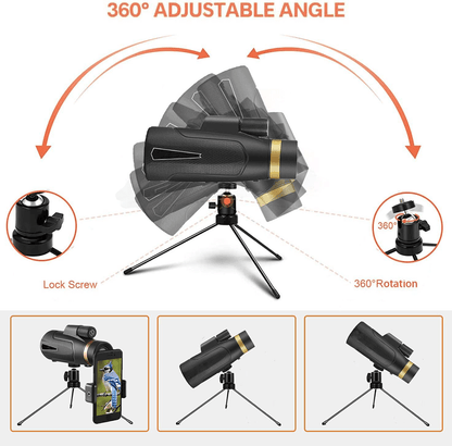 Royallure 12x Magnification Monocular Telescope for Bird Watching – Waterproof, Fogproof with Smartphone Holder and Tripod 5
