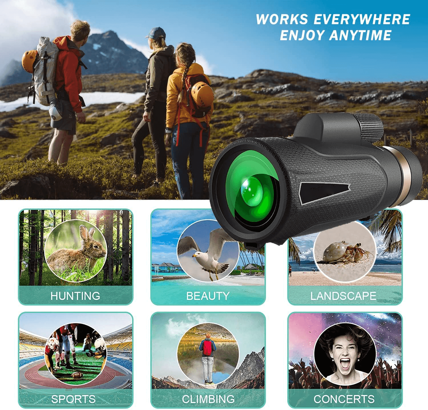 Royallure 12x Magnification Monocular Telescope for Bird Watching – Waterproof, Fogproof with Smartphone Holder and Tripod 7