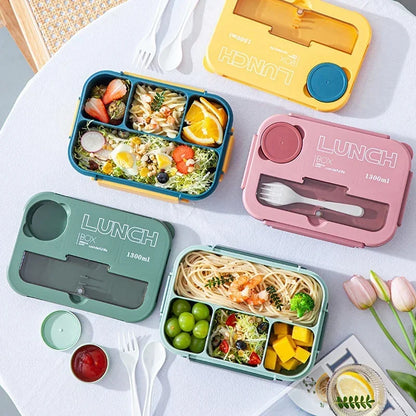 Royallure 1300ML Portable Bento Lunch Box for Kids, Leak-Proof with Utensils 2