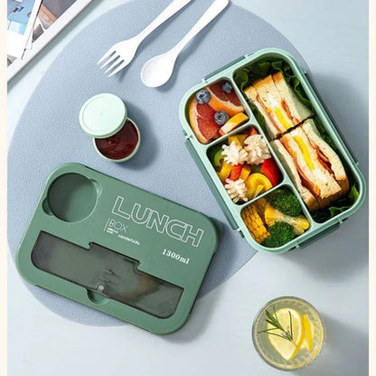 Royallure 1300ML Portable Bento Lunch Box for Kids, Leak-Proof with Utensils 4