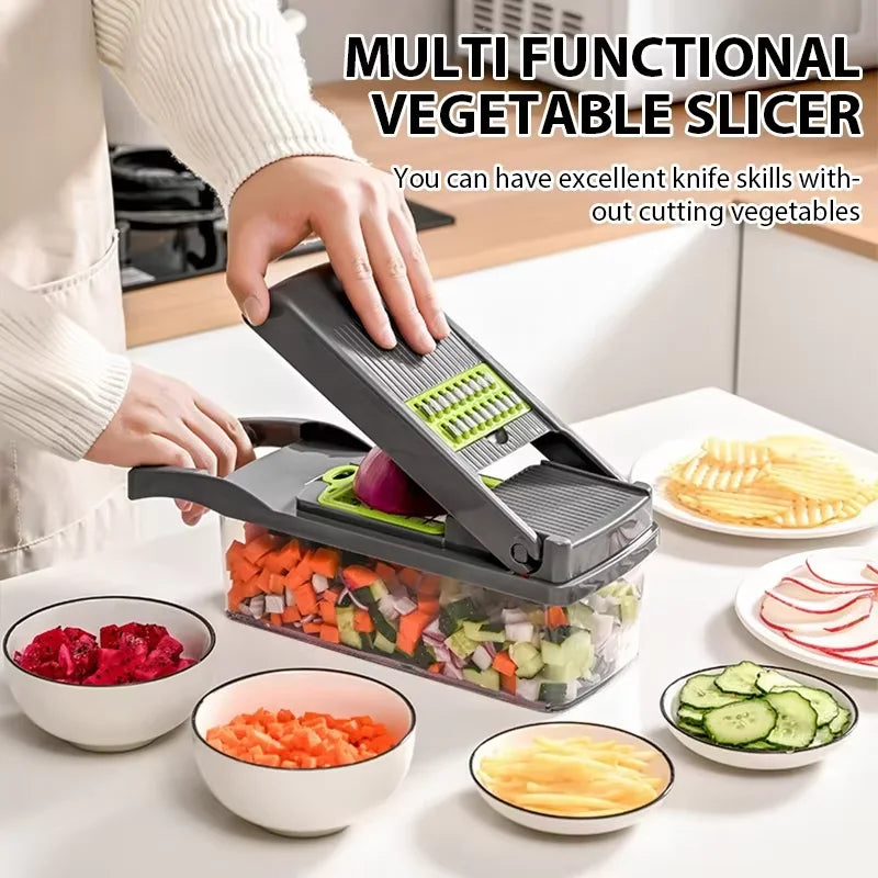 Royallure 14-in-1 Vegetable Slicer and Cutter – Multi-Functional Tomato and Onion Slicer for Effortless Food Preparation 0