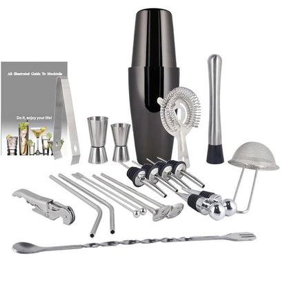 Royallure 22-Piece Cocktail Shaker Set, Professional Mixology Bar Tool Kit 23