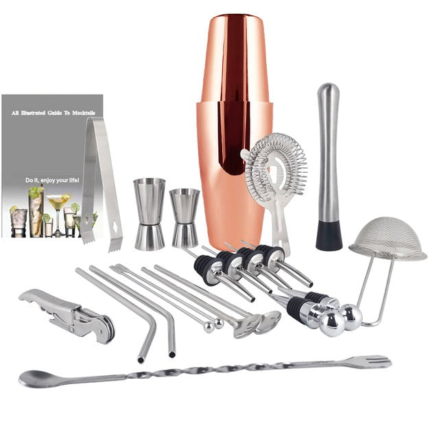 Royallure 22-Piece Cocktail Shaker Set, Professional Mixology Bar Tool Kit 24