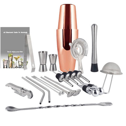 Royallure 22-Piece Cocktail Shaker Set, Professional Mixology Bar Tool Kit 24