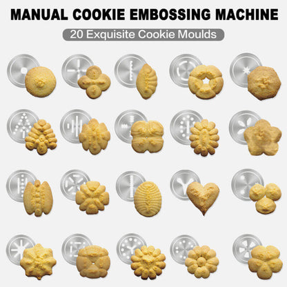 Royallure 25-Piece Cookie Press Set with Aluminum Biscuit Maker, 20 Disc Molds & 4 Icing Nozzles for Easy Baking 2