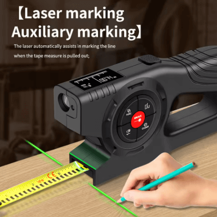 Royallure 3-in-1 Digital Laser Tape Measure – Accurate Distance Meter, Digital Tape, and Rolling Ruler for Easy Measurement 0