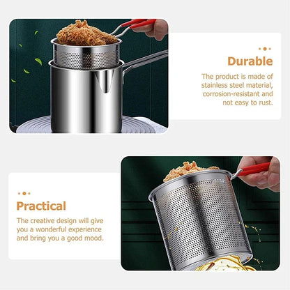 Royallure 304 Stainless Steel Frying Pan Set – Multi-Functional Kitchen Cooking Tool for Frying and Boiling 4