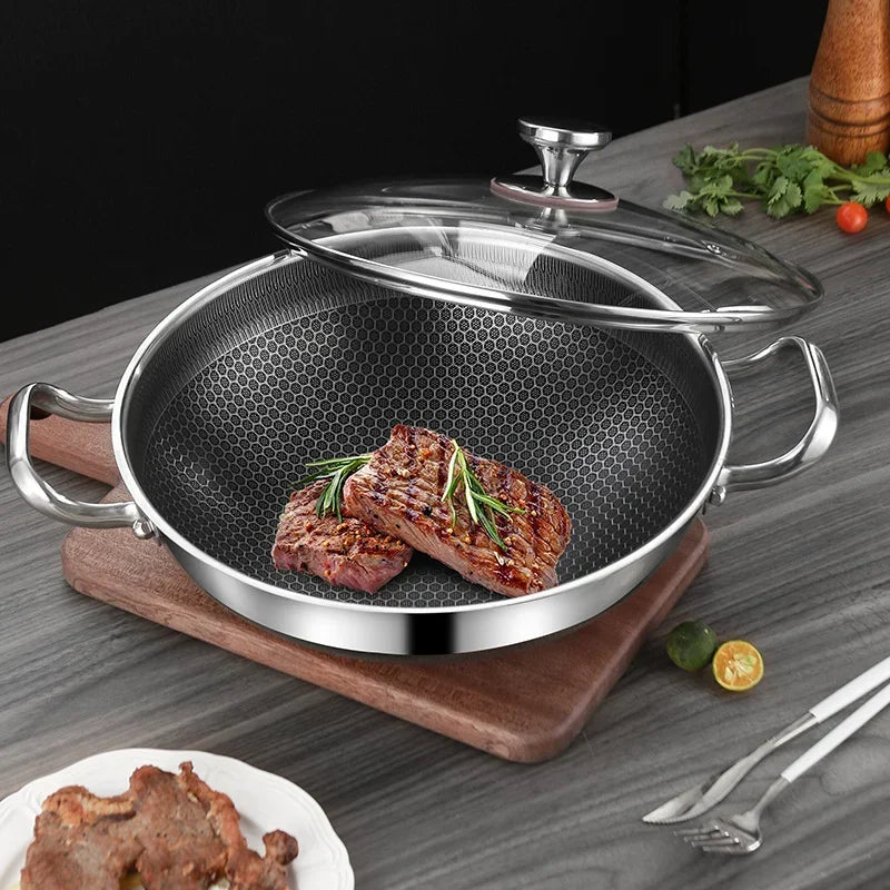 Royallure 32cm Non-Stick Frying Pan with Honeycomb Bottom – Best Non Stick Pan for Induction and Gas Stoves 0