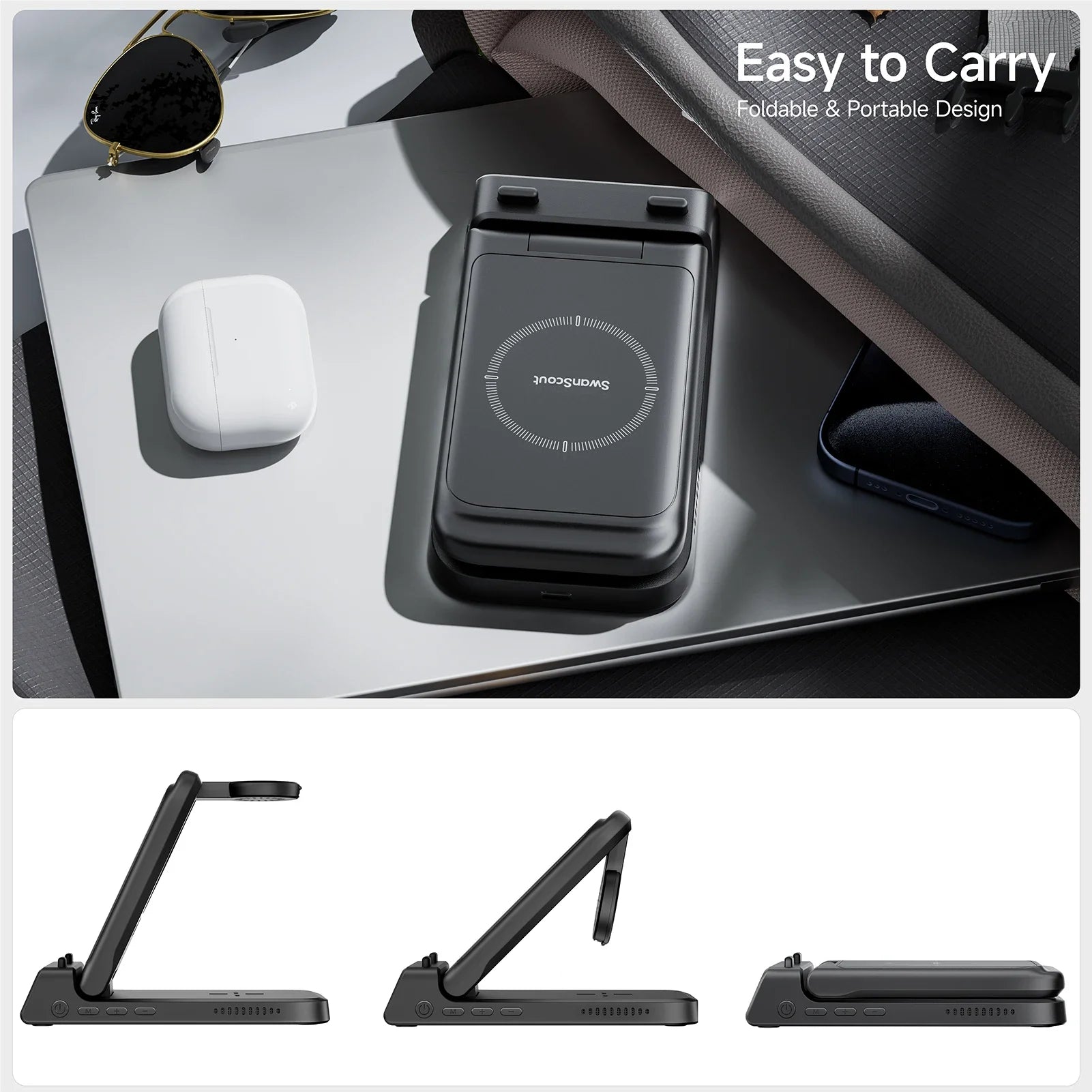 Royallure 3 in 1 Wireless Charging Station for iPhone, Apple Watch & AirPods - Fast 10W Wireless Charger with Safety Features 4