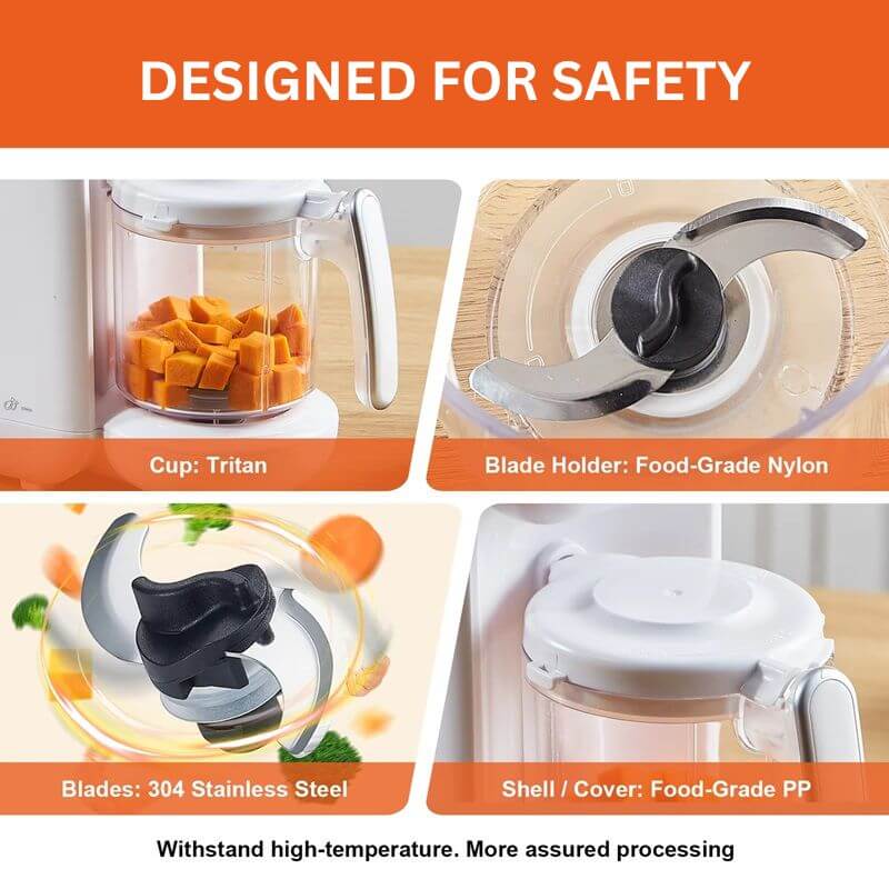 Royallure 5-in-1 Baby Food Maker – Steamer and Blender for Easy Food Puree and Sterilizing, Safe Tritan Container, Intuitive Touch Panel 2