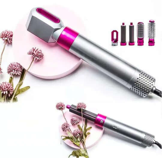 Royallure 5-in-1 Hair Dryer with Curling Iron and Volumizing Brush for All Hair Types – Coanda Effect Technology 1