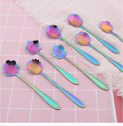 Royallure 8-Piece Stainless Steel Coffee Spoons with Elegant Flower Design 9