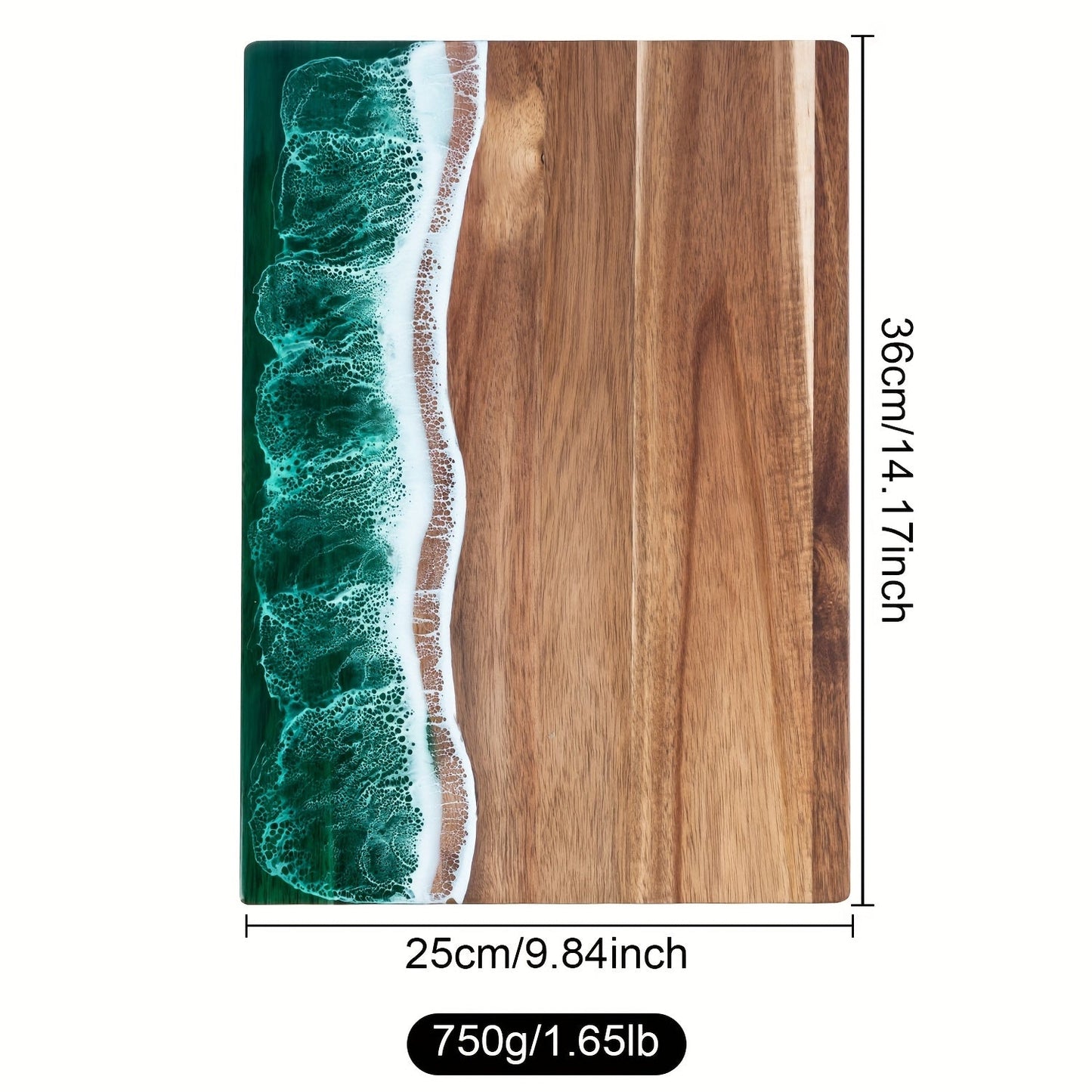 Royallure Acacia Wood Cutting Board with Ocean Resin Inlay - Multi-Purpose Chopping & Serving Tray 5
