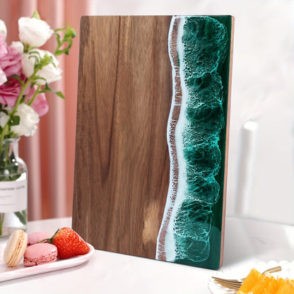 Royallure Acacia Wood Cutting Board with Ocean Resin Inlay - Multi-Purpose Chopping & Serving Tray 7