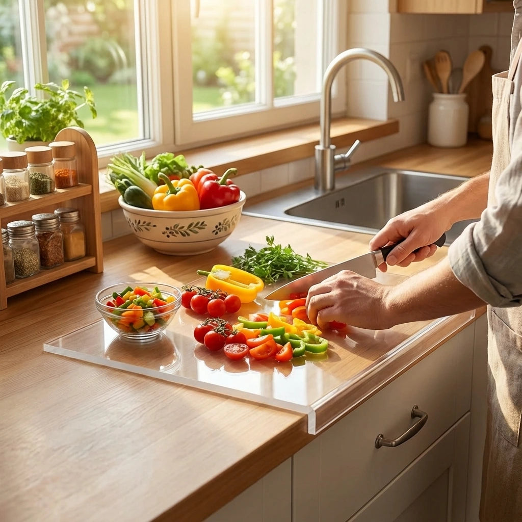 Royallure Acrylic Cutting Board - 60% Thicker Food-Grade Design for Kitchen Protection 3