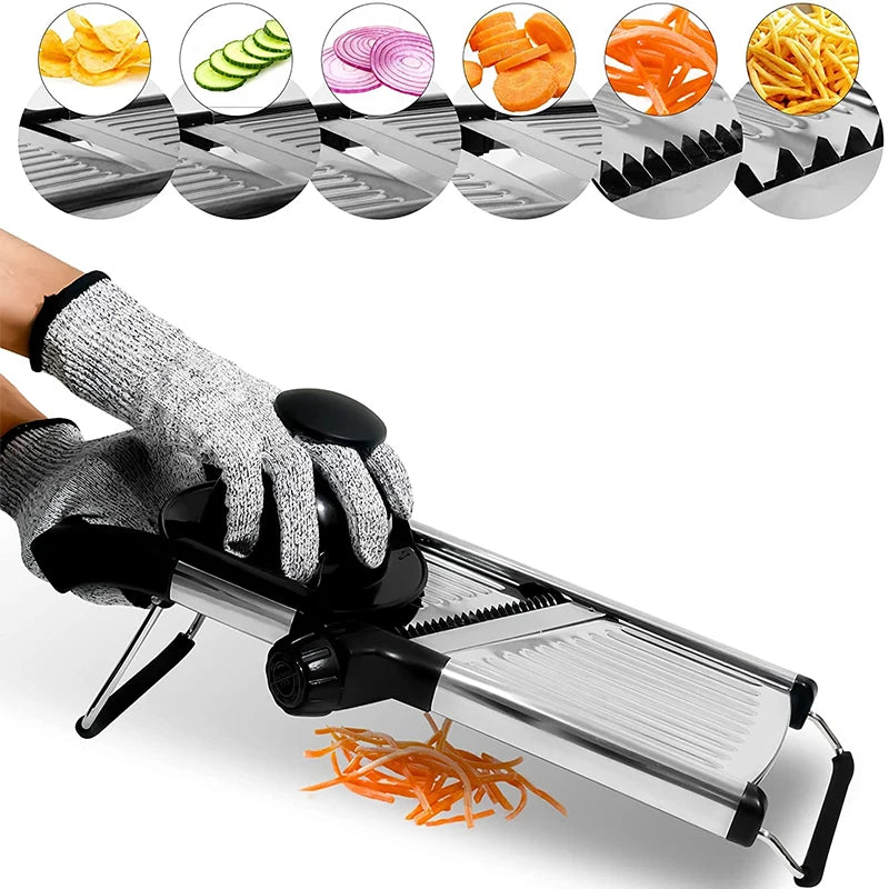 Royallure Adjustable Mandoline Slicer – Stainless Steel Vegetable Cutter for Perfectly Sliced Fruits and Veggies 0