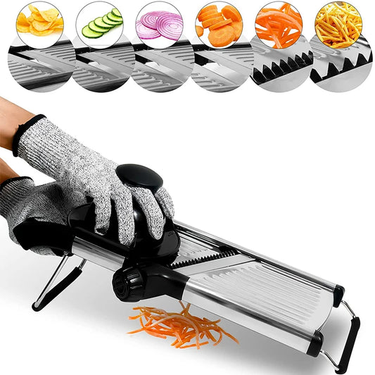 Royallure Adjustable Mandoline Slicer – Stainless Steel Vegetable Cutter for Perfectly Sliced Fruits and Veggies 0