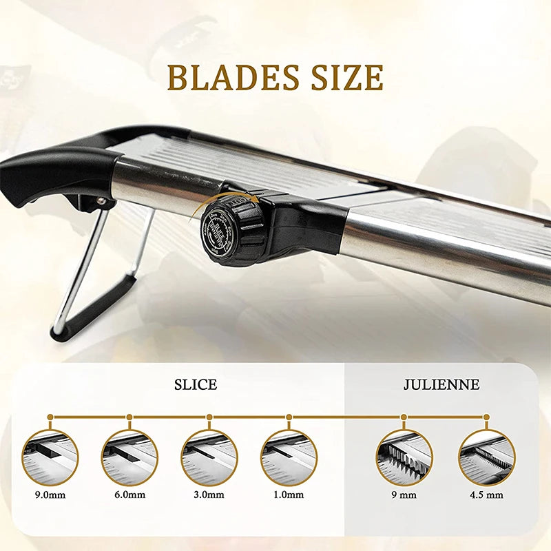 Royallure Adjustable Mandoline Slicer – Stainless Steel Vegetable Cutter for Perfectly Sliced Fruits and Veggies 1