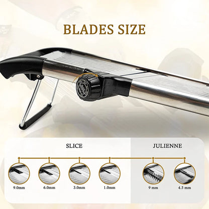 Royallure Adjustable Mandoline Slicer – Stainless Steel Vegetable Cutter for Perfectly Sliced Fruits and Veggies 1