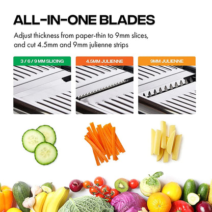Royallure Adjustable Mandoline Slicer – Stainless Steel Vegetable Cutter for Perfectly Sliced Fruits and Veggies 2