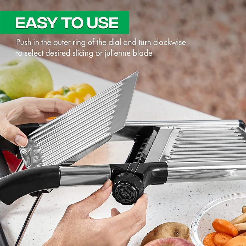 Royallure Adjustable Mandoline Slicer – Stainless Steel Vegetable Cutter for Perfectly Sliced Fruits and Veggies 4