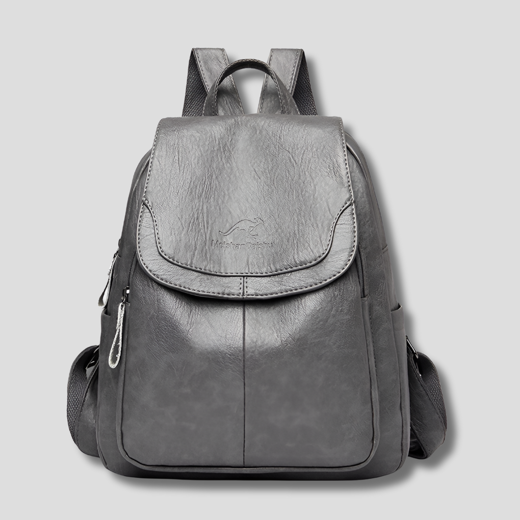 Royallure Anti-Theft Leather Backpack for Women with Multiple Pockets and Stylish Design, Gray