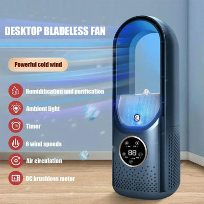 Royallure Bladeless Fan with 6 Speed Settings – Portable Silent Air Cooler and Humidifier for Home and Office 6