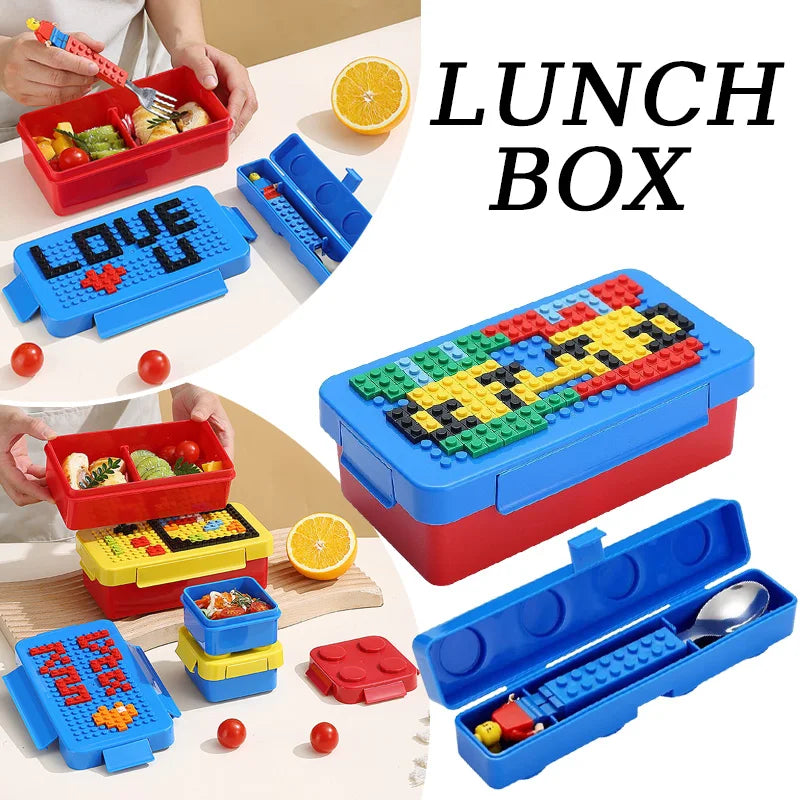 Royallure Building Block Bento Box - Leak-Proof Kids Lunch Box with DIY Design 0