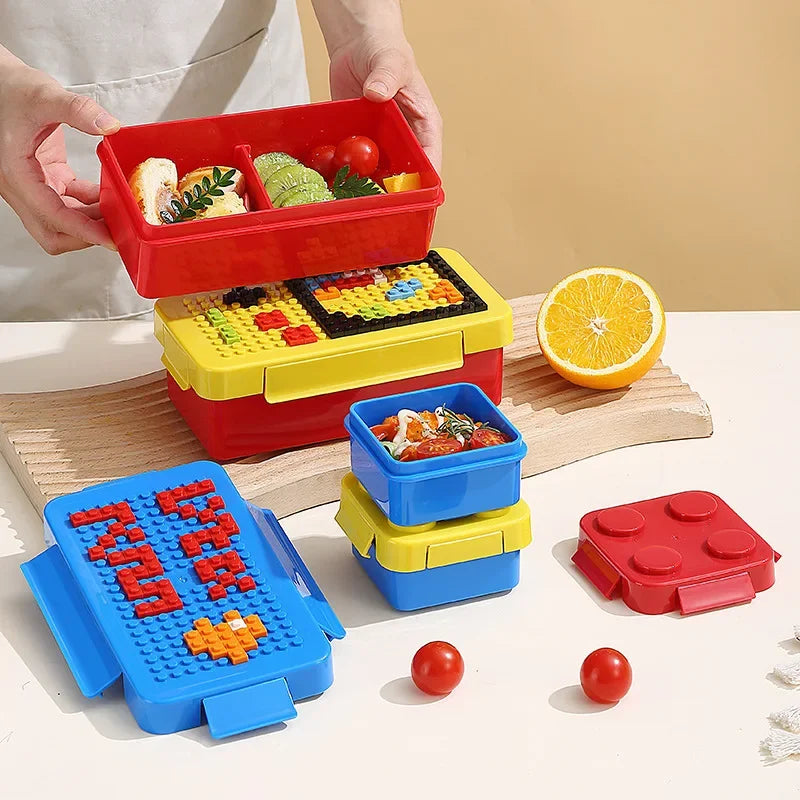 Royallure Building Block Bento Box - Leak-Proof Kids Lunch Box with DIY Design 1