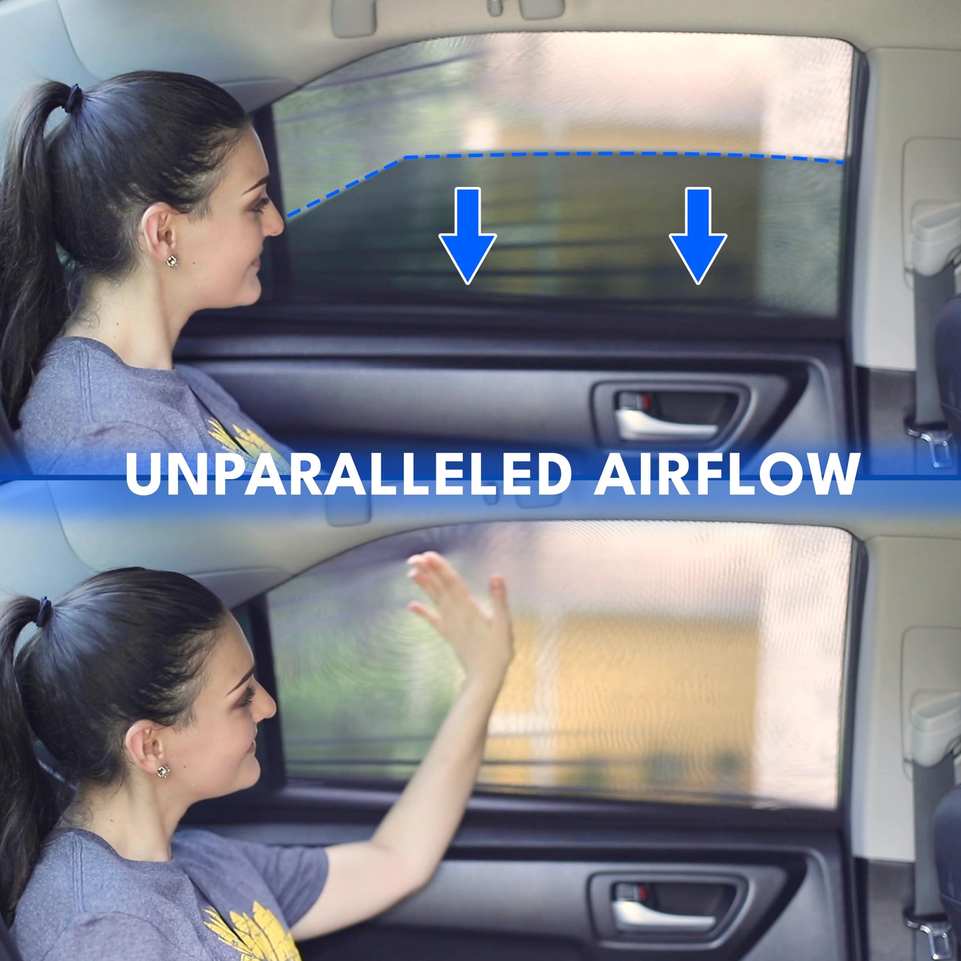 Royallure Car Sun Shade - Stretchable Side Window Covers for SUVs, Trucks & Minivans - UV Protection & Privacy - Pack of 2, XL 40 x 24 4