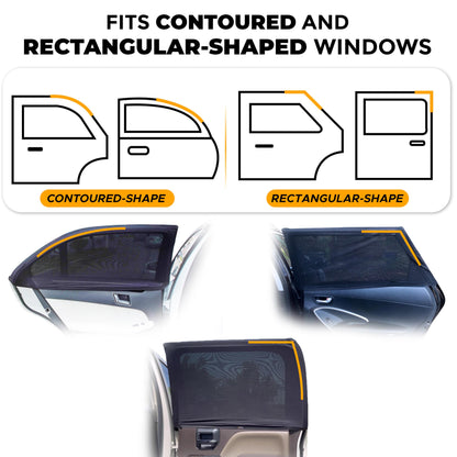 Royallure Car Sun Shade - Stretchable Side Window Covers for SUVs, Trucks & Minivans - UV Protection & Privacy - Pack of 2, XL 40 x 24 7