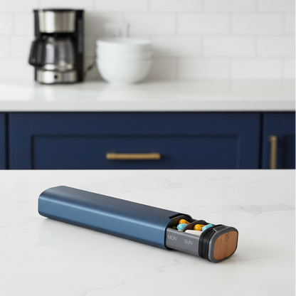 Royallure Compact Weekly Pill Organizer with 7-Day Compartments for Travel and Daily Use 0