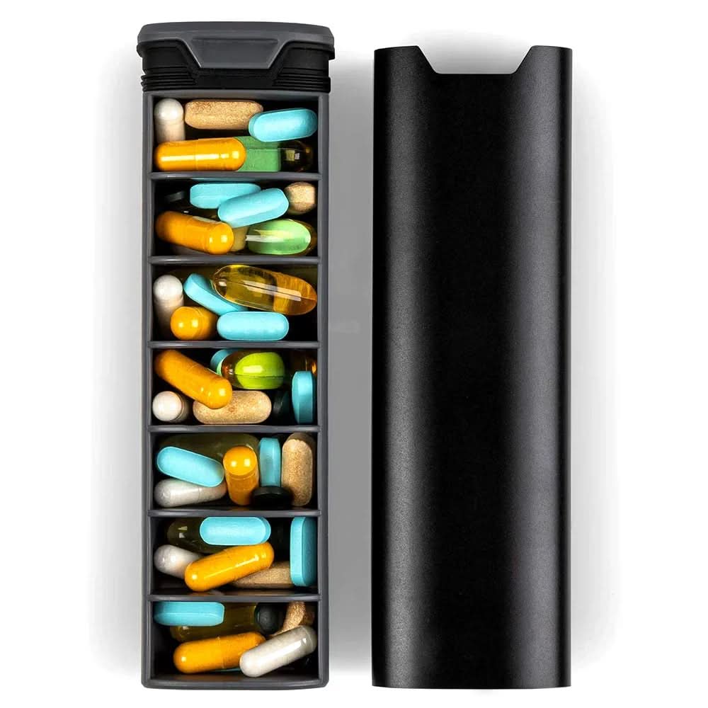 Royallure Compact Weekly Pill Organizer with 7-Day Compartments for Travel and Daily Use 3
