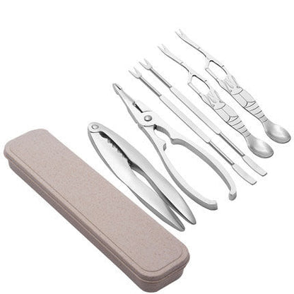 Royallure Crab Cracker Tool Set with Crab Leg Crackers, Lobster Picks, and Spoons 8