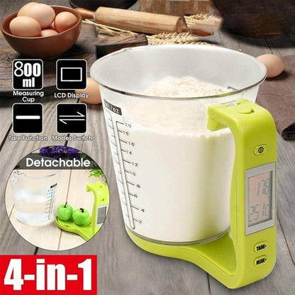 Royallure Digital Kitchen Scale with LCD Display - 4-in-1 Food Measuring Cup, 1000g Capacity, Space-Saving Design 2