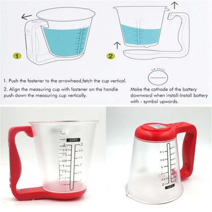 Royallure Digital Kitchen Scale with LCD Display - 4-in-1 Food Measuring Cup, 1000g Capacity, Space-Saving Design 5