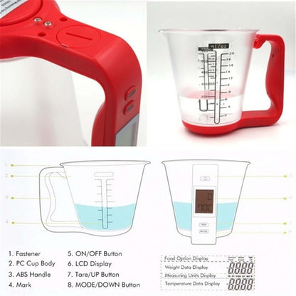 Royallure Digital Kitchen Scale with LCD Display - 4-in-1 Food Measuring Cup, 1000g Capacity, Space-Saving Design 6