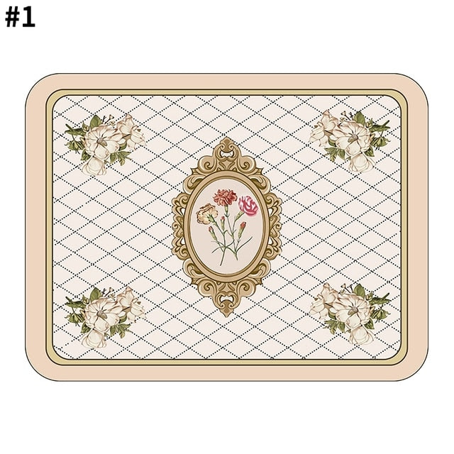Royallure Dish Drying Mat - Absorbent Countertop Protector with Floral Design 0