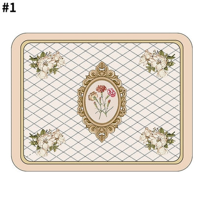 Royallure Dish Drying Mat - Absorbent Countertop Protector with Floral Design 0