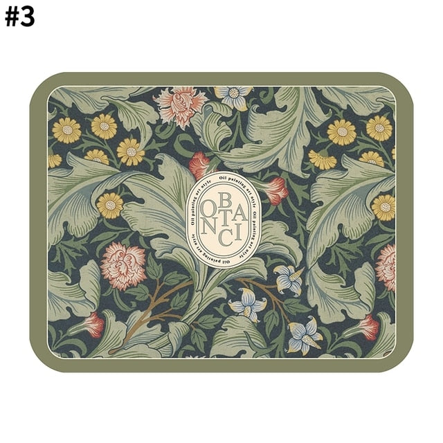 Royallure Dish Drying Mat - Absorbent Countertop Protector with Floral Design 8